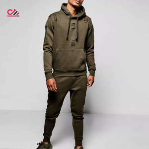 Conjunto Deportivo de Algodón con Logotipo Personalizado al Por Mayor, Sudadera con Capucha Extra Grande y Pantalones Cortos para Hombre - Product Image 2