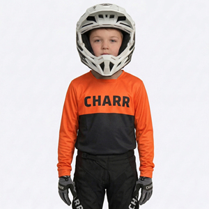 High Quality Custom Men's Motocross MX Jersey Breathable Spandex/Polyester Customizable Color Logo Full Sleeve Off-<b>Road</b> Racing - Product Image 1
