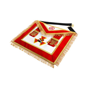 Past High Priest Royal Arch Chapter Apron <b>Red</b> Velvet with Side Tabs Adjustable <b>Belt</b> Custom Material Masonic Regalia Apron - Product Image 2