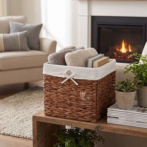Factory Price Hot Wholesale Living Room Handmade Water Hyacinth Woven Eco-Friendly <b>Foldable</b> Storage <b>Basket</b> Laundry <b>Basket</b> - Product Image 4