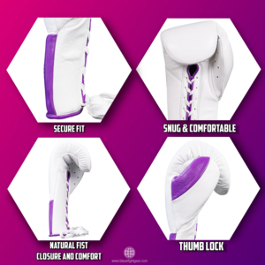 Gants de boxe professionnels en cuir véritable à lacets pour entraînement et sparring, personnalisables avec logo, fabricant OEM - Product Image 5