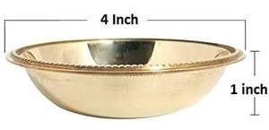 ชามฮัลวาทองเหลืองแท้แบบดั้งเดิมสำหรับเสิร์ฟขนมหวาน ของหวาน ภาชนะทองเหลืองทำมือสำหรับบนโต๊ะอาหาร - Product Image 2