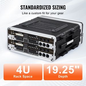 Armadio Rack 4U per Server, Profondità 19'', Costruzione in ABS, Chiusure a Farfalla, Maniglia Staccabile, Capacità 18U/9U - Product Image 3