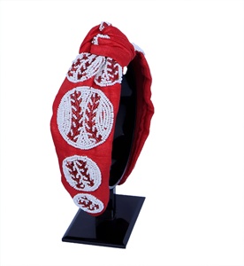 Bandeau perlé de qualité supérieure pour femmes et filles, idéal pour les jours de match de l'État du Mississippi, fait main, avec nœud spirituel de football, pour un usage décontracté - Product Image 3
