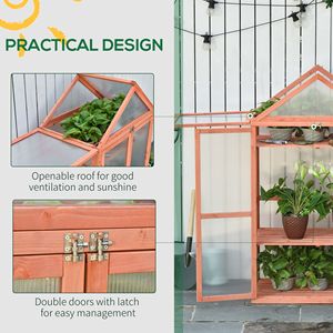 Invernadero de Madera Ajustable 32x19x54 con Puertas Dobles y Estantes para Protección de Plantas - Carpa de Cultivo Interior - Product Image 5