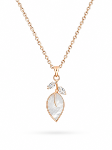 Collier pendentif minimaliste ELVORA GEMS en plaqué or 18 carats avec perle d'eau douce et coquillage, diamants taille marquise, chaîne serpent pour femme - Product Image 3
