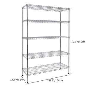 Scaffale di Stoccaggio Cromato a 5 Ripiani Regolabili - Product Image 6