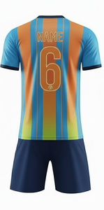 Custom Sublimated Soccer Jersey Set Men Yellow Moisture Wicking Polyester Short Sleeve Crew Neck <b>Athletic</b> Wear All Season - Product Image 5