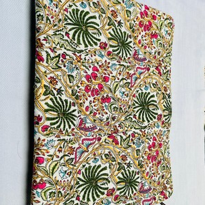 Bohemian Embroidered Textile Laptop Sleeve Case with Zipper Closure <b>Medium</b> Size Portable Design - Product Image 3