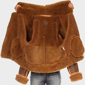 Blouson aviateur vintage en peau de mouton B-3 pour homme, marron vieilli - Product Image 6