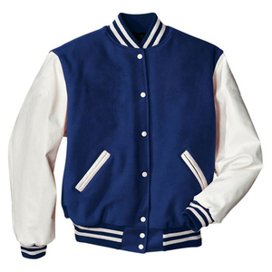 Chaqueta Bomber Varsity de Mezclilla Gruesa con Bloques de Color y Parches OEM para Mujer, con Bordado Personalizado, en Oferta - Product Image 3