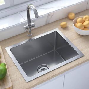 Évier de cuisine en acier inoxydable fait main - Product Image 1