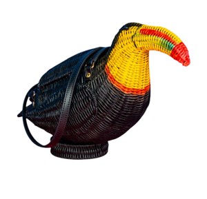 Handmade Rattan Toucan Shape <b>Storage</b> <b>Bag</b> With Colorful Beak Animal Pattern Woven Basket Portable Design - Product Image 4