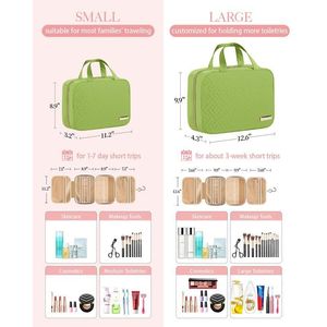 HOTOR Borsa da Toilette da Appendere per Uomo e Donna, Borsa da Viaggio per Trucchi con Ampio Scomparto per Organizzazione e Conservazione - Product Image 2