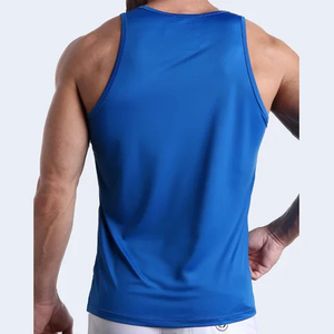 Premium Men Breathable Athletic Tank Top Lightweight Polyester/Cotton Sports <b>Vest</b> Workout Training Running Casual Fitness High - Product Image 4