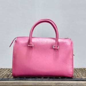 Bolso Speedy Grande de Cuero Genuino con Paneles de Piel de Vacuno y Detalles de Borlas, de Lujo para Viaje, Rojo y Blanco, Gran Capacidad, Ligero - Product Image 2