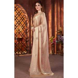 Saree perlé de créateur avec tuyau Travail à la main Butta Tenue de fête élégante pour s'habiller de carrière - Product Image 1