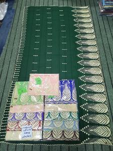 Wholesale Chiffon <b>Shawl</b> Green Gold Leaf Embroidered Scalloped Border Lightweight Breathable <b>Women</b> OEM ODM Custom - Product Image 3