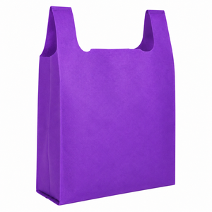 Bolsas Ecológicas Reutilizables Moradas Premium, Resistentes, con Corte en U, de Tela No Tejida, para Compras, para Empaquetado de Boutique, Proveedor OEM - Product Image 1