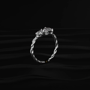 แหวนเพชรทรงลูกแพร์คู่แบบ Lab Grown รุ่น Toi Et Moi ดีไซน์เกลียวประดับเพชรแบบ Pave Band น้ำหนัก 2 กะรัต แหวนหมั้น มีให้เลือกในโลหะสีเหลือง ขาว หรือโรสโกลด์ - Product Image 4
