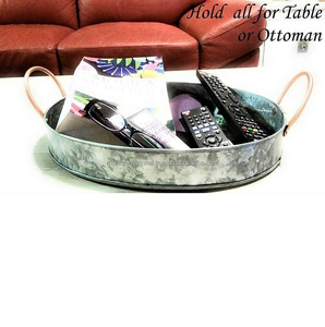 Bandeja redonda de Metal galvanizado para servir en casa, oficina, fiesta, boda, Spa - Product Image 3