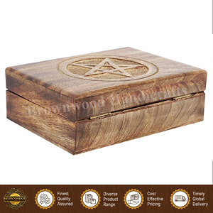 Caja de madera decorativa con diseño llamativo, hecha a mano, 100% madera natural de mango, para empaque de joyería, de proveedor indio. - Product Image 2