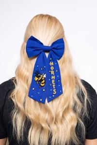 New Stylish Orange Football Cheer Bow Rhinestone Fabric Hair Bow Large Game Day Sports Team <b>Spirit</b> Ribbon Hair Accessory Carton - Product Image 5