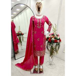 Hermoso Conjunto de Top, Pantalones y Dupatta Bordado con Lentejuelas para Fiestas Indias y Pakistaníes - Product Image 6