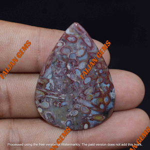 Cabochon en Jaspe Léopard de Qualité AAA+ Forme Poire Couleur Naturelle Vente en Gros pour Fabrication de Bijoux FAIJAN GEMS - Product Image 2