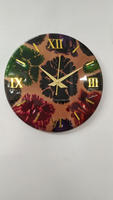 Handgefertigte runde Wanduhr aus Harz, einseitige Zeigeranzeige, antiker Stil, modernes Design, individuelle Farbe, Einwegbatterien