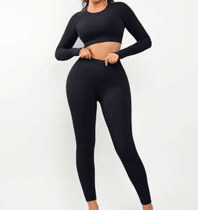 Wholesale Custom Fitness Wear Yoga Sets Gym Workout Clothes Athletic Suits Sports Bra Jacket High Waist Leggings Set for Women - Product Image 1