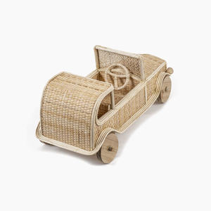 Haute qualité maternelle rotin petite voiture jouet élégant mini voitures de course artisanat véhicule jouets pour enfants enfants bébé - Product Image 1