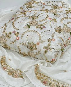 Wholesale Luxury Beaded Lace Fabric Embroidery <b>Sequin</b> Mesh Fabric Bridal Wedding Dress Party Wear <b>Material</b> - Product Image 6