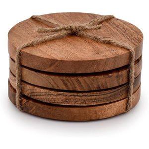 Nuevos Posavasos Redondos Hechos a Mano de Madera de Olivo, Diseño Personalizado con Artículos de Madera de Alta Calidad, Posavasos de Madera para Vajilla con Logotipo - Product Image 6