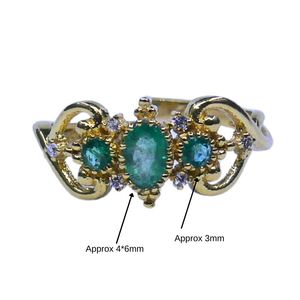 Wedding Wear 925 Sterling <b>Silver</b> Gold Plated Jewelry <b>Emerald</b> White Topaz Gemstone Women Wear Classic <b>Ring</b> - Product Image 1