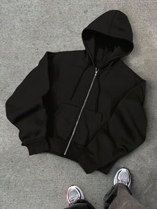 Sudadera con Capucha Corta Informal para Hombre, Corte Regular, Doble Cremallera, Forro Polar Ecológico, Invierno, 100% Algodón - Product Image 6