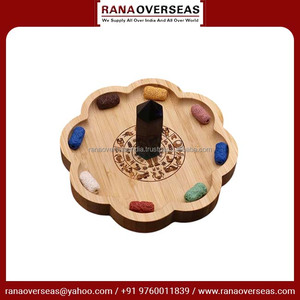 Plateau d'autel en bois, motif totem maya, style floral artisanal, bois de mangue écologique, brûleur d'encens aromatique de 5,9 pouces pour - Product Image 3