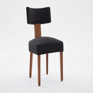 <b>Set</b> of 2 <b>Linen</b> Modern Armless Dining Chairs with Curved Backrest Solid Wooden Legs for Dining & Living Room 064 - Product Image 3