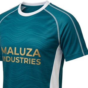 Tenue de football professionnelle imprimée, personnalisable avec couleurs d'équipe, logo et numéro, ensemble maillot et short, tissu à séchage rapide, protection UV, respirant - Product Image 1