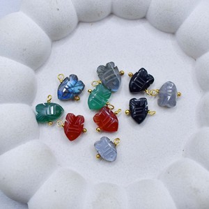 Handmade Labradorite Fish <b>Charm</b> | Gold Edged Stone Pendant | Jewelry Making Component - Product Image 6