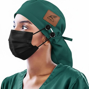 Chapeaux d'infirmière ajustables en coton 100% avec imprimé de dessins animés, vente en gros, chapeaux d'uniforme médical respirants avec boutons - Product Image 4