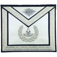 Tablier de Maçonnerie pour Grades Alliés, en Cuir Vert, Corps Blanc, Ceinture Réglable, Régalia Premium, Brodé, Épingle de Sûreté, Vintage