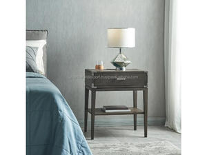 Mesita de Noche Rústica de Madera Maciza con Cajón y Estante |   Mesa Auxiliar Industrial para Cama |   Mesa Auxiliar para Dormitorio, Modelo 2026 - Product Image 2