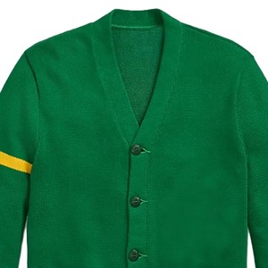 Cardigan en tricot épais à double boutonnage en acrylique à manches longues pour homme, personnalisable avec logo, idéal pour l'école, le collège et l'université (OEM/ODM) - Product Image 2