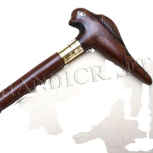 Bâtons de marche en bois à poignée de perroquet/bâtons et cannes de marche en bois nautique antique avec poignée de perroquet en bois - Product Image 4