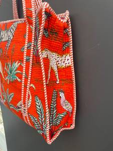 Bolsos tote de algodón Kantha acolchados para mujer, bolsos de hombro con cierre abierto, lote al por mayor con forro de tela y dos asas. - Product Image 4