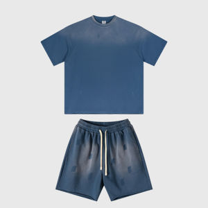 Summer Men's Two Piece Set Casual <b>T</b>-<b>Shirt</b> and Shorts Set Men's Sports Suit Fashion Short Sleeve - Product Image 3