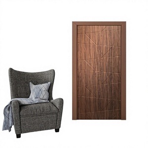 Portes à panneaux affleurants en MDF et bois massif fini haut de gamme pour cuisines, chambres, villas, écoles, appartements – Isolation phonique, design moderne - Product Image 1