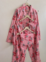 Ensemble de pyjama en coton indien imprimé de fruits pour femmes, ensemble de pyjama bohème, vêtements de détente, ensemble de pyjama