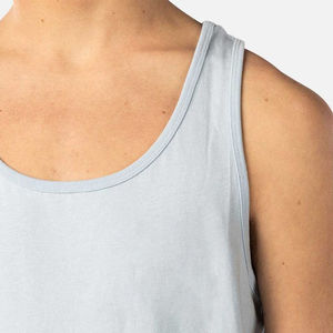 Débardeur d'été unisexe en coton tricoté blanc uni de haute qualité pour hommes et femmes, avec col en V évidé, idéal pour l'entraînement estival - Product Image 4